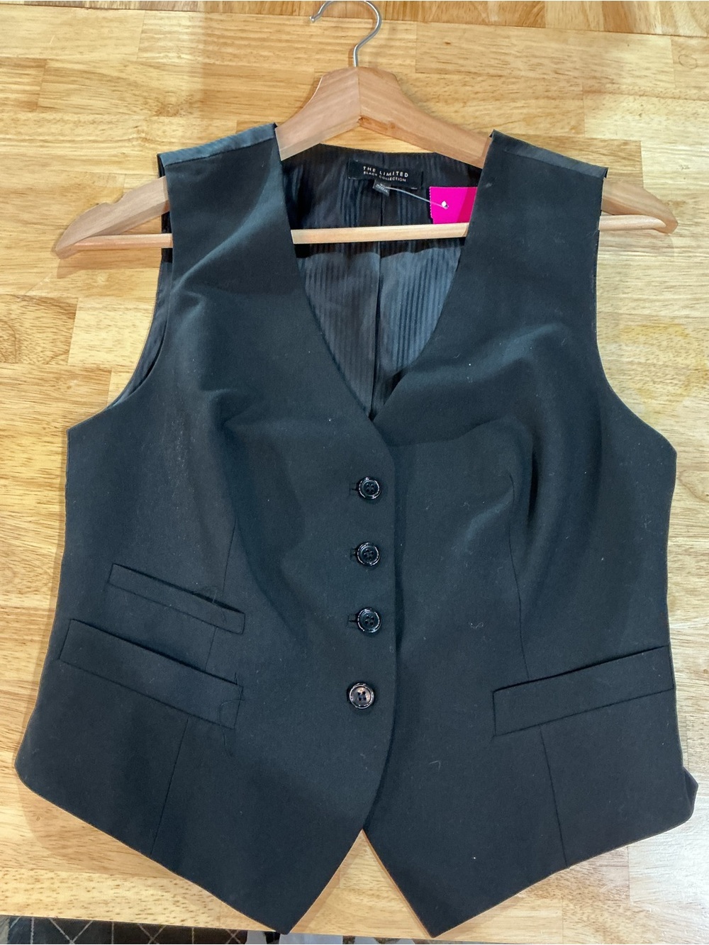 The Limited Black Collection Tailored Button Front Vest XS Career Wear